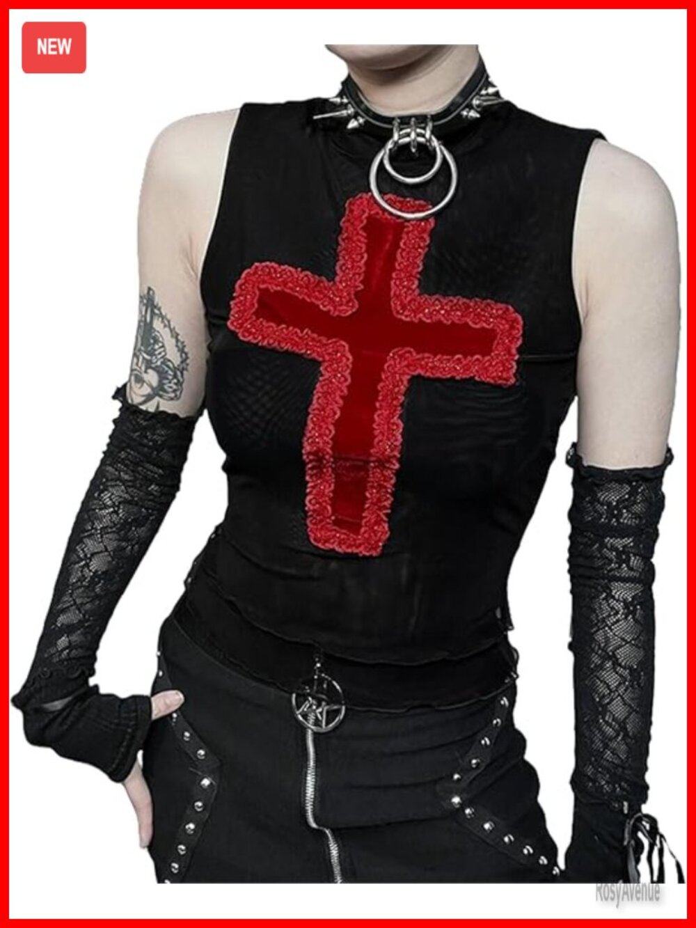 Gothic Crop Top Y2K Grunge Sleeveless Tank Top Slim Fit Casual Streetwear